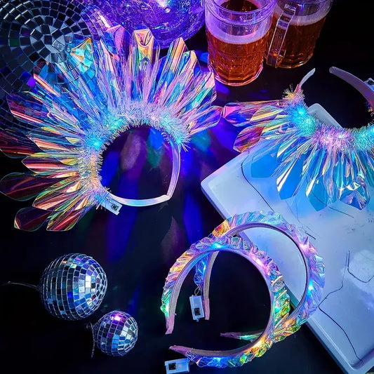 RGB Light Up LED Headband – Glowing Hair Hoop for Party