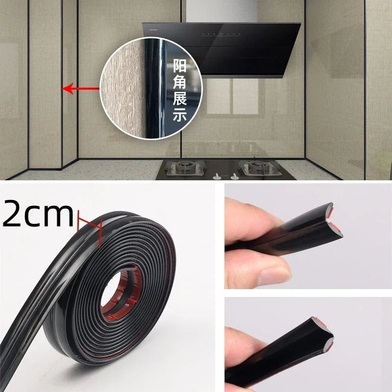 Home Decoration Stickers Self-adhesive Room Decor 5M Furniture Edge Protections Baby Safety Tape Wall Sticker Strips Posters Peaceful Pleasures Health and Wellness black-2cm 1M