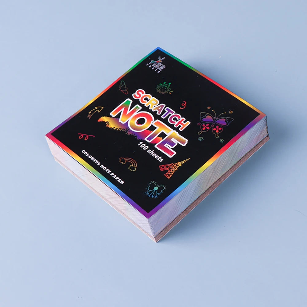 100 Sheets Scratch Paper Colorful Graffiti Student Drawing Sandpaper