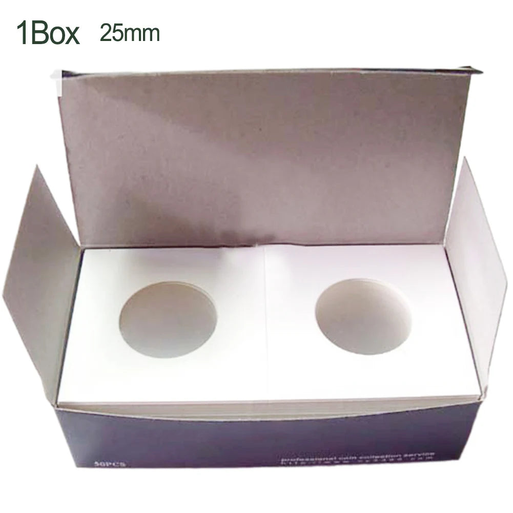 Coin Holders Stamp Holder Storage Box Case Square Cardboard Household