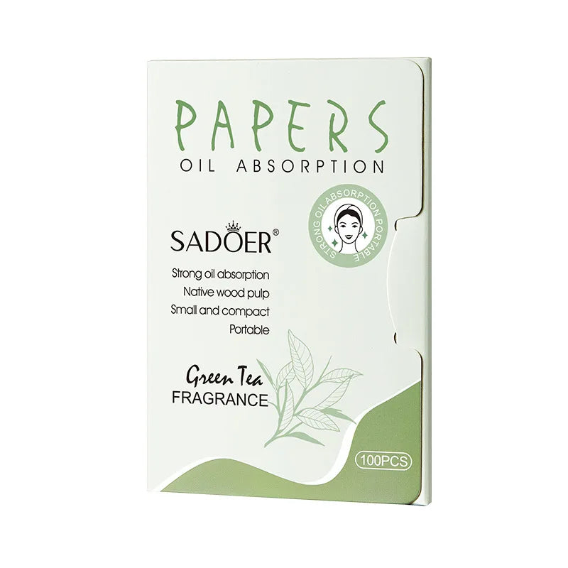 100-Pack Bamboo Charcoal Oil Blotting Sheets for Oily Skin