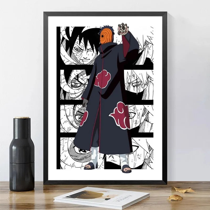 New Anime Naruto Hanging Painting Naruto Sasuke Poster Hanging Painting Children's Room Bedroom Dormitory Mural Wall Painting Peaceful Pleasures Health and Wellness 9-1PC 40x50cm