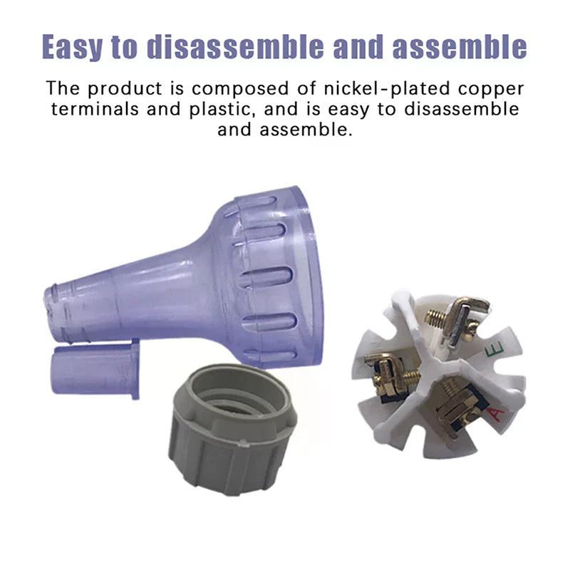 3-Prong Grounded Rewirable Female Plug Socket – DIY Assembly