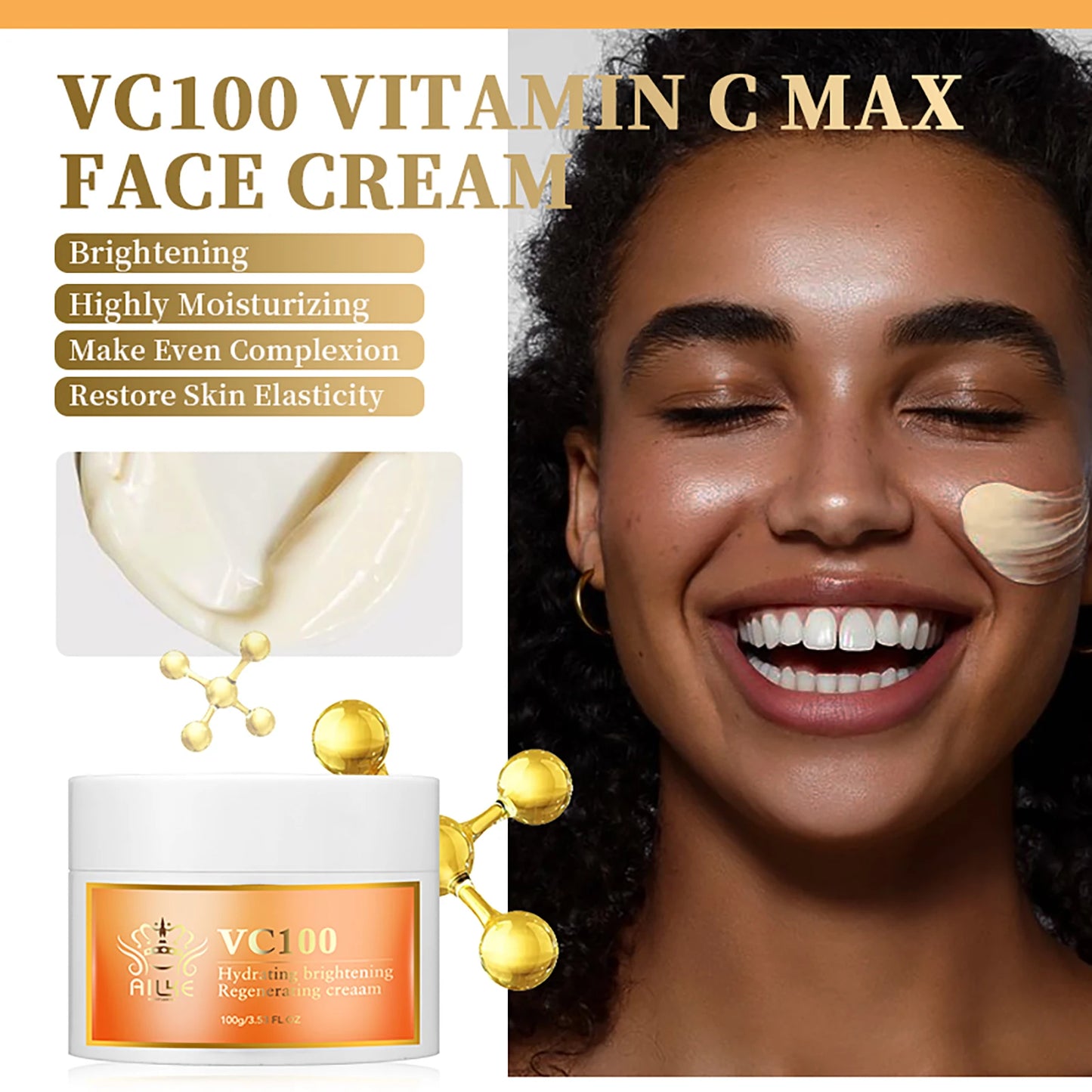 AILKE Vitamin C Face Cream – Brightening Firming Moisturizer 100ml