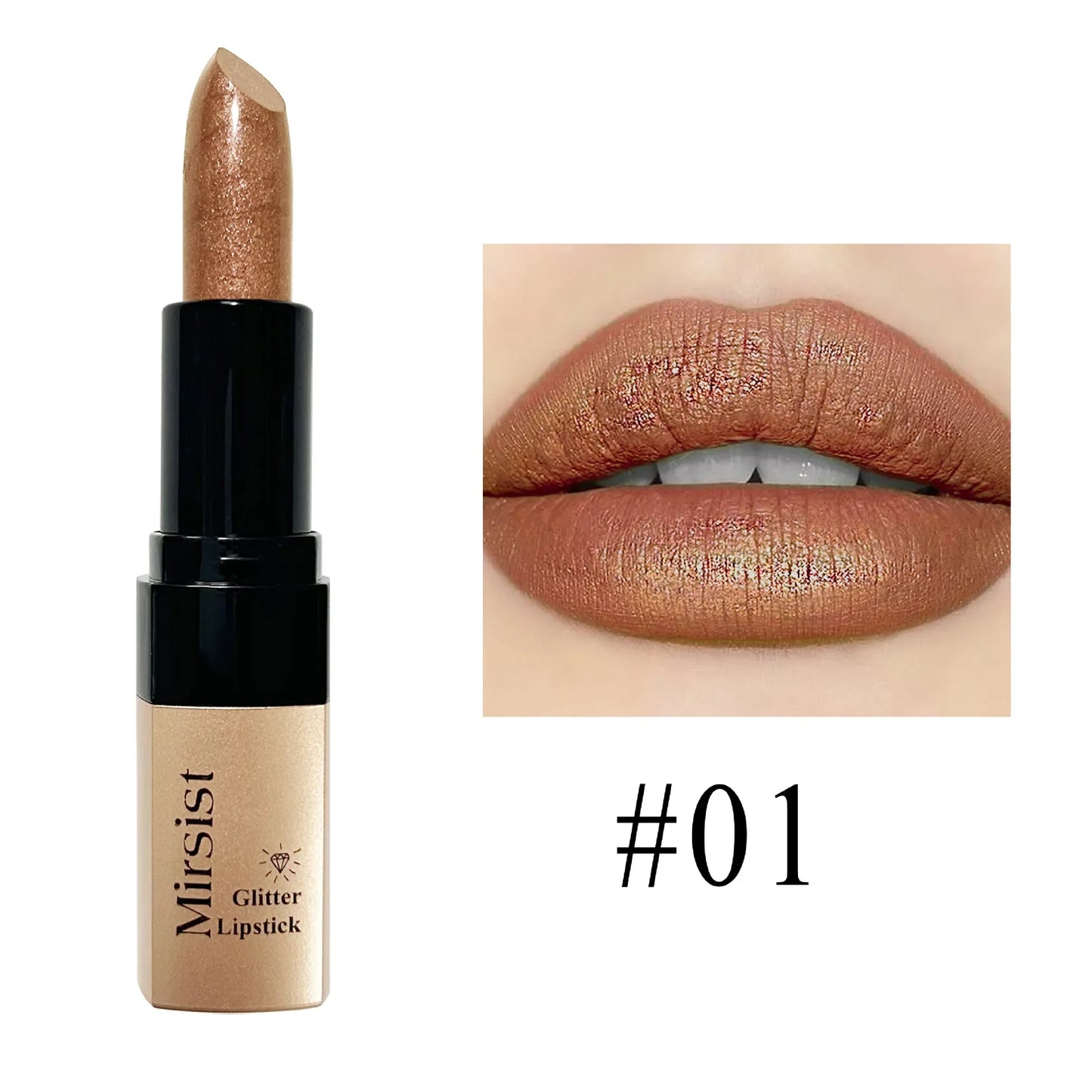 Mirsist Diamond Lip Gloss – Glitter Metallic Shine, 6 Colors