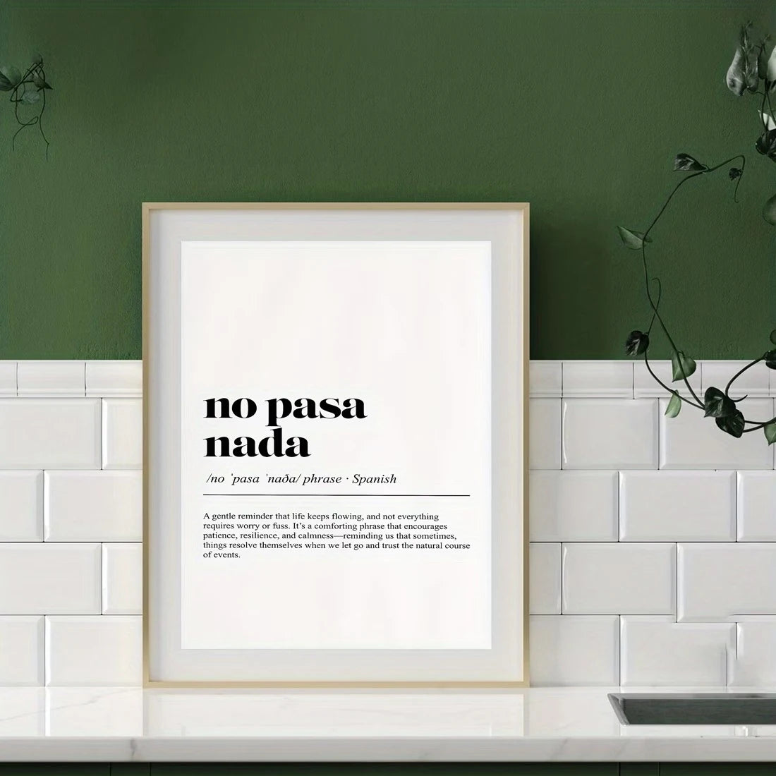 No Pasa Nada Typography Canvas Wall Art Print | Home Decor