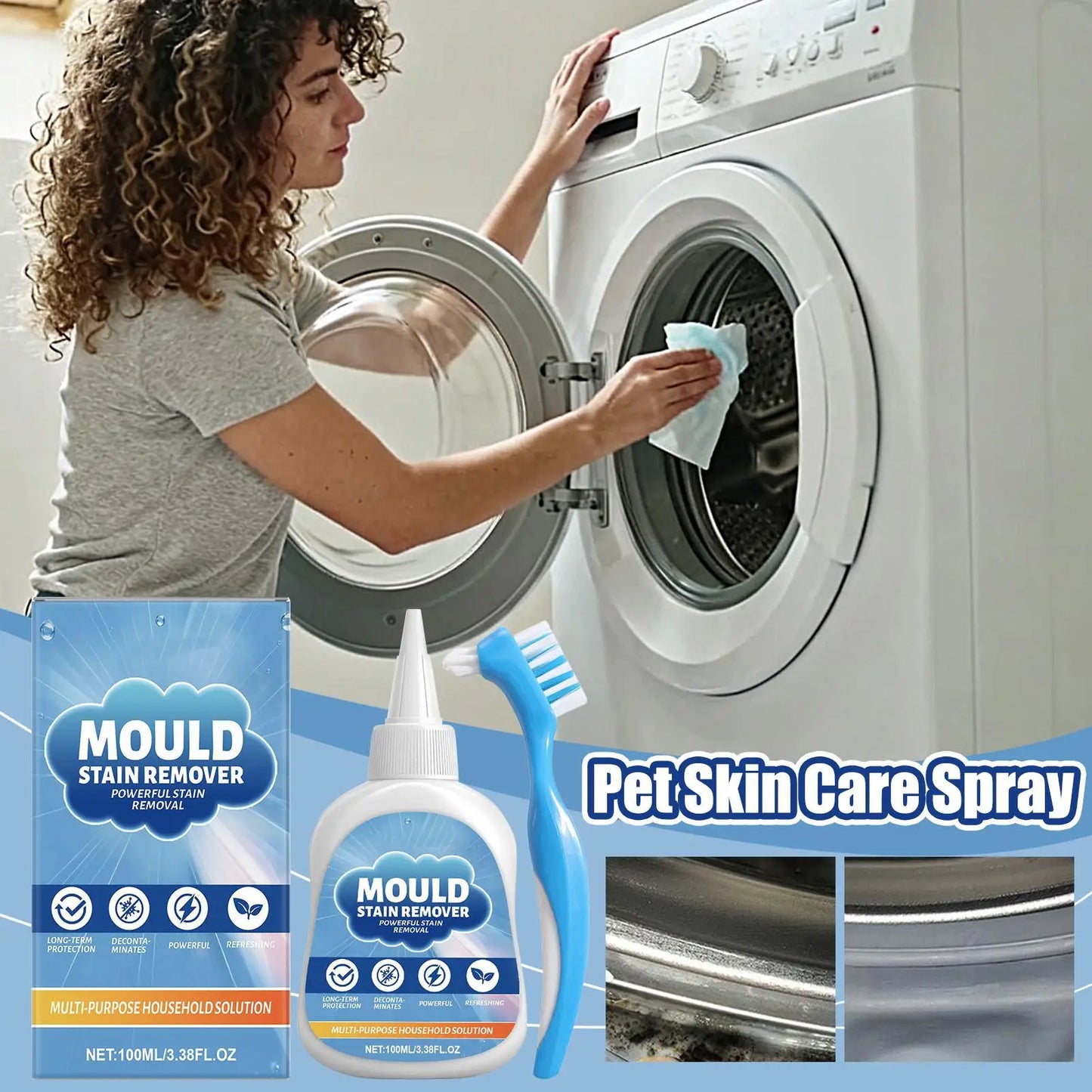 Heavy-Duty Mold Remover Gel 100ml – Tiles, Grout & Washer