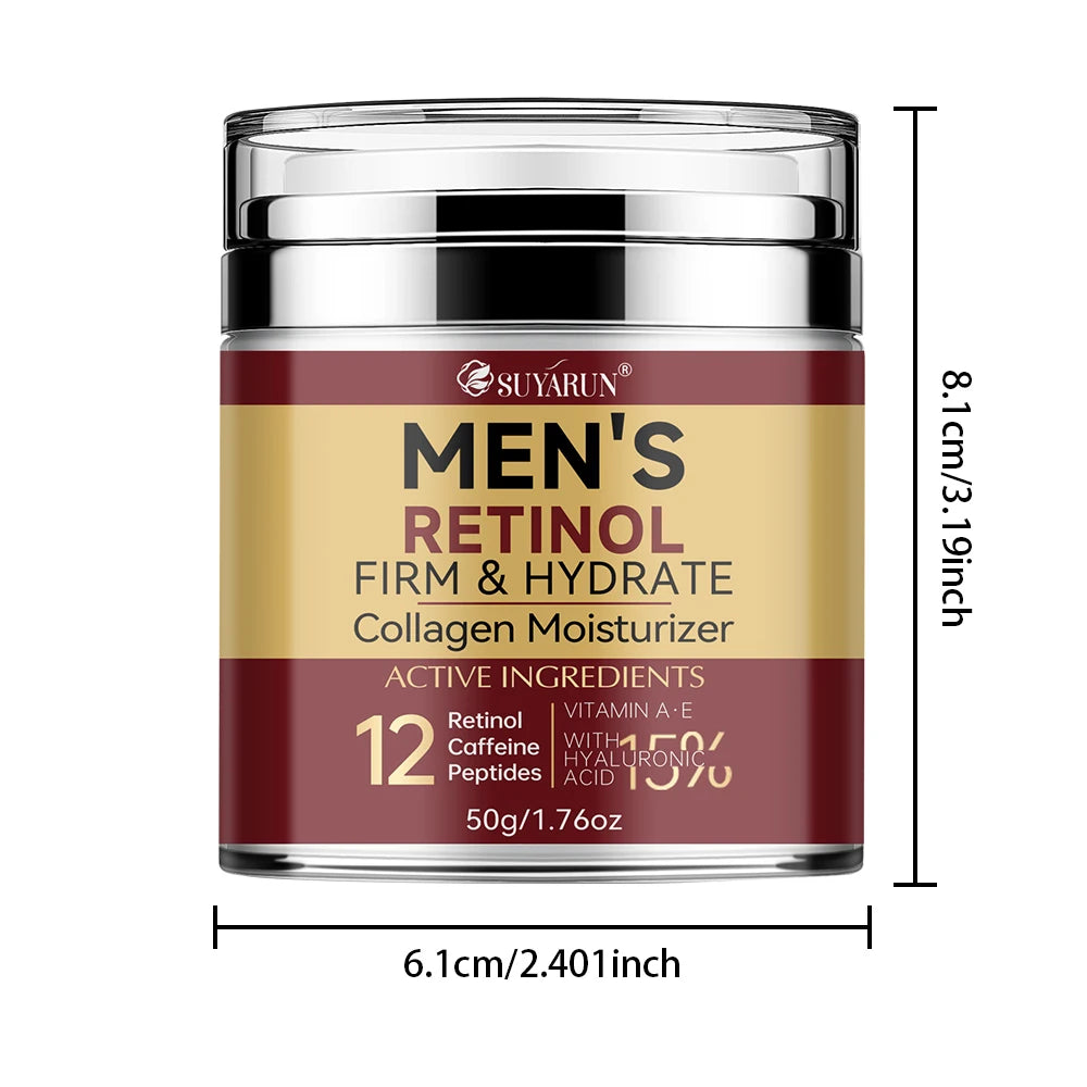 Collagen Retinol Men's Face Cream - Anti-Aging Wrinkle Reduction & Firming Moisturizer, Oil-Free Hydrating Skincare for Men. Peaceful Pleasures Health and Wellness