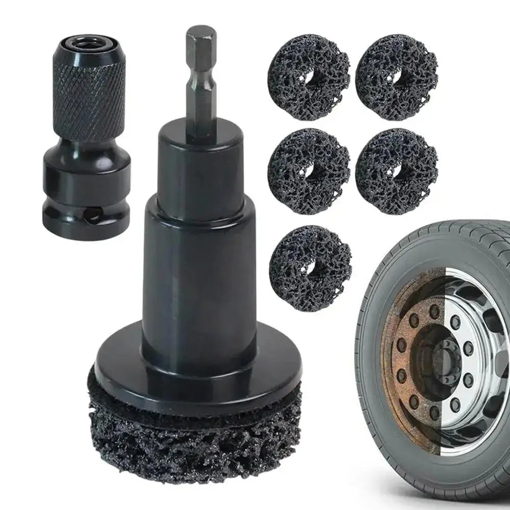 Wheel Hub Rust Removal Polishing Grinder Brush Drill Attachment