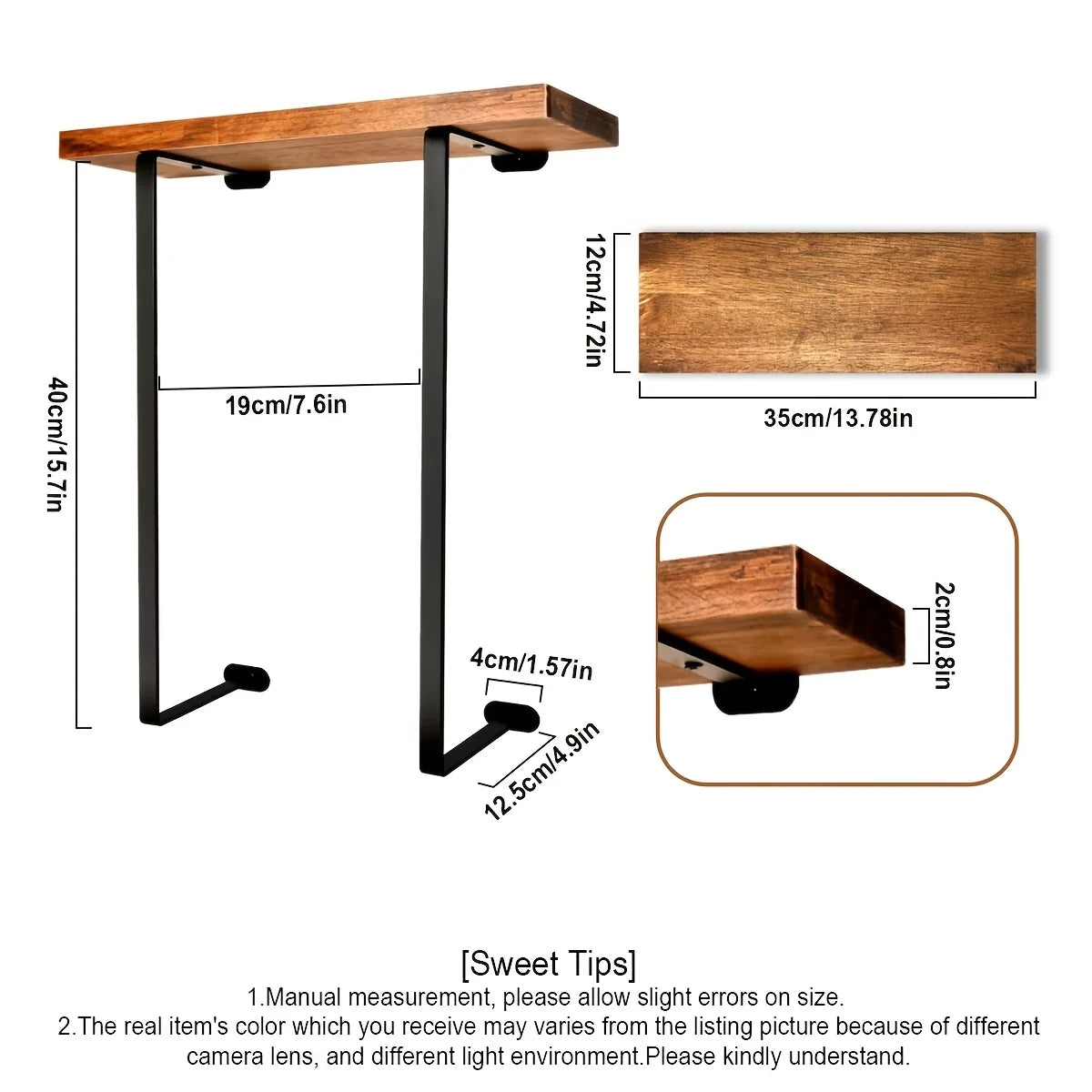 Black Wall Towel Rack with Wooden Shelf | Bathroom Organizer Wall Towel Rack Peaceful Pleasures Health and Wellness