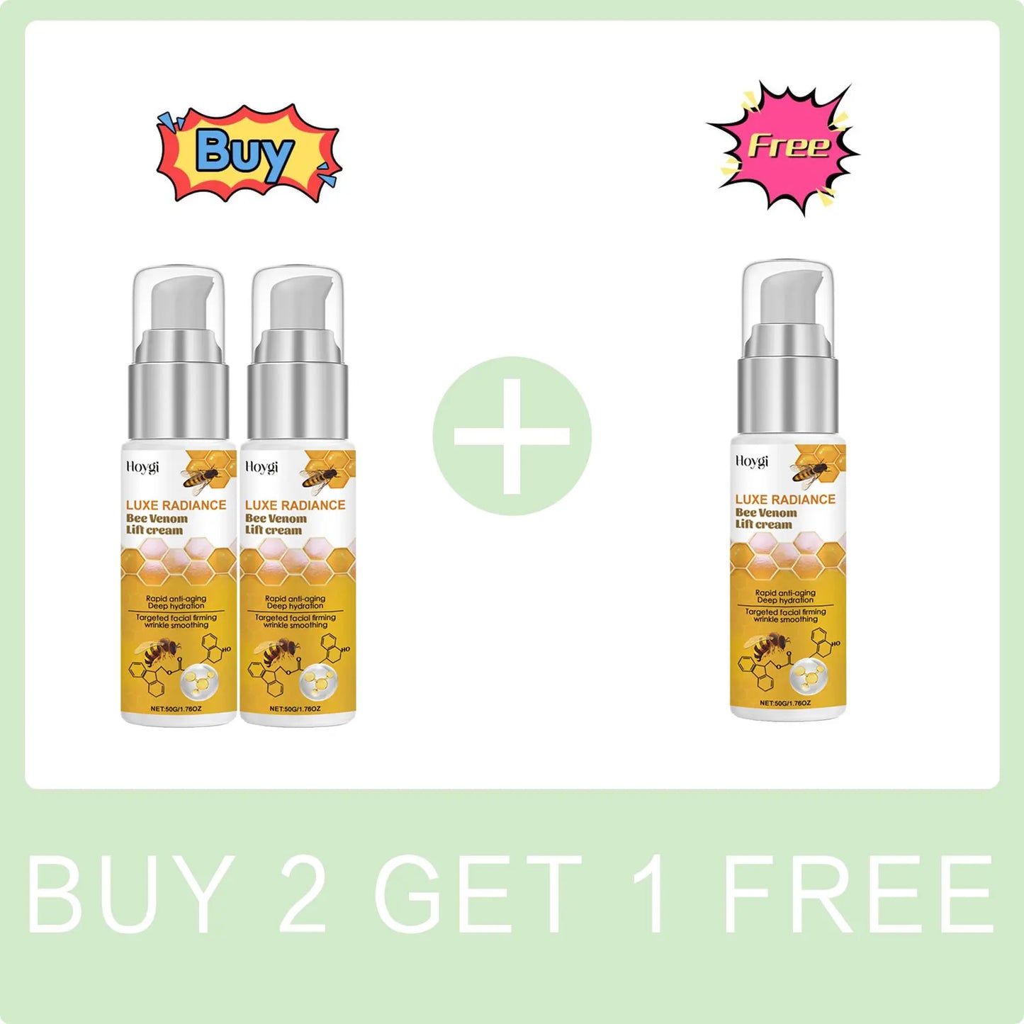 Bee Venom Cream for Face Remove Wrinkles Lifting Firming Improve Skin Sagging Tightening Nourishing Repair Facial Skin Care 50ml Peaceful Pleasures Health and Wellness Buy 2 Get 1 Free