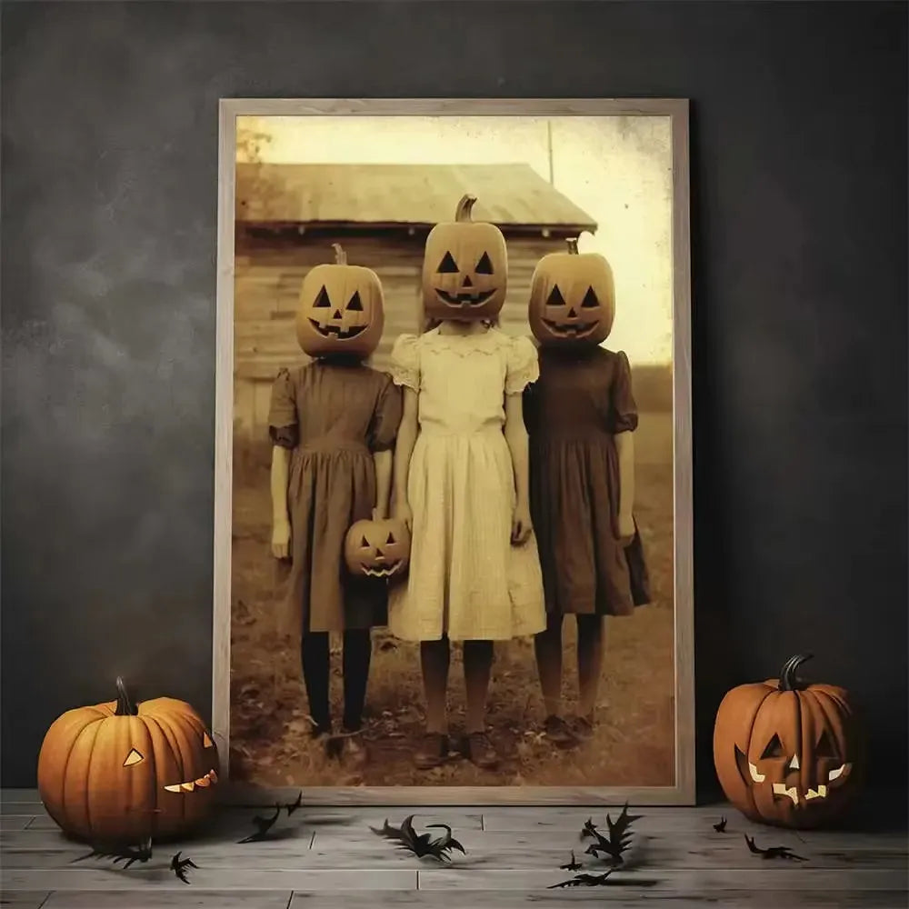 Nordic Style Halloween Poster Aesthetics Ghost Witch Witchcraft Black Cat Pumpkin Canvas Painting Wall Art Room Home Decor Peaceful Pleasures Health and Wellness ZLH5323 100x150cm No Frame