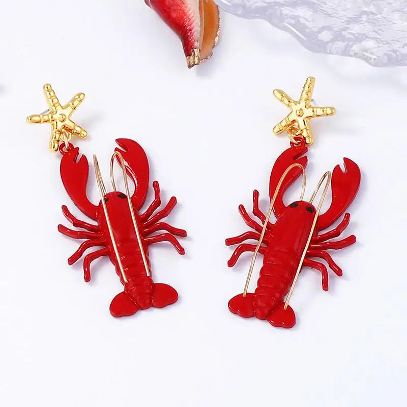 Lobster Dangle Earrings – Fun Ocean Drop Jewelry for Women