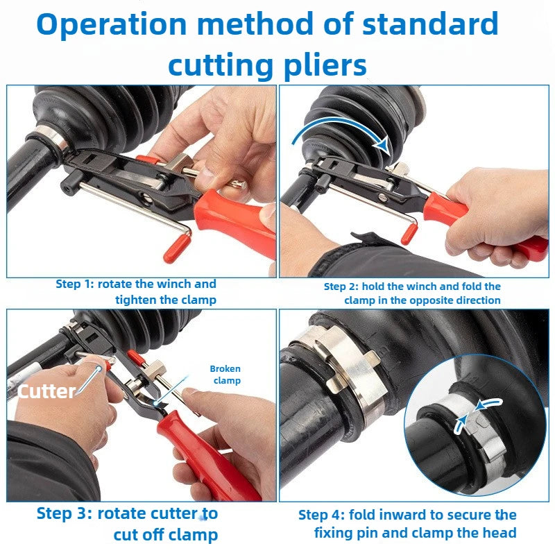CV Joint Boot Clamp Pliers Multi-Function for Exhaust Pipe Fuel Filter Car Banding Installer Tool Peaceful Pleasures Health and Wellness