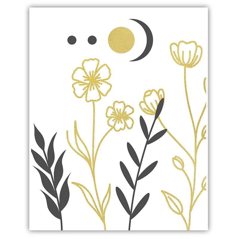 Botanical Floral Wall Art, Minimalist Flower Art Canvas Painting, Nordic Poster Prints for Living Room Bedroom Decor Peaceful Pleasures Health and Wellness 02 15x20cm No Frame China Mainland