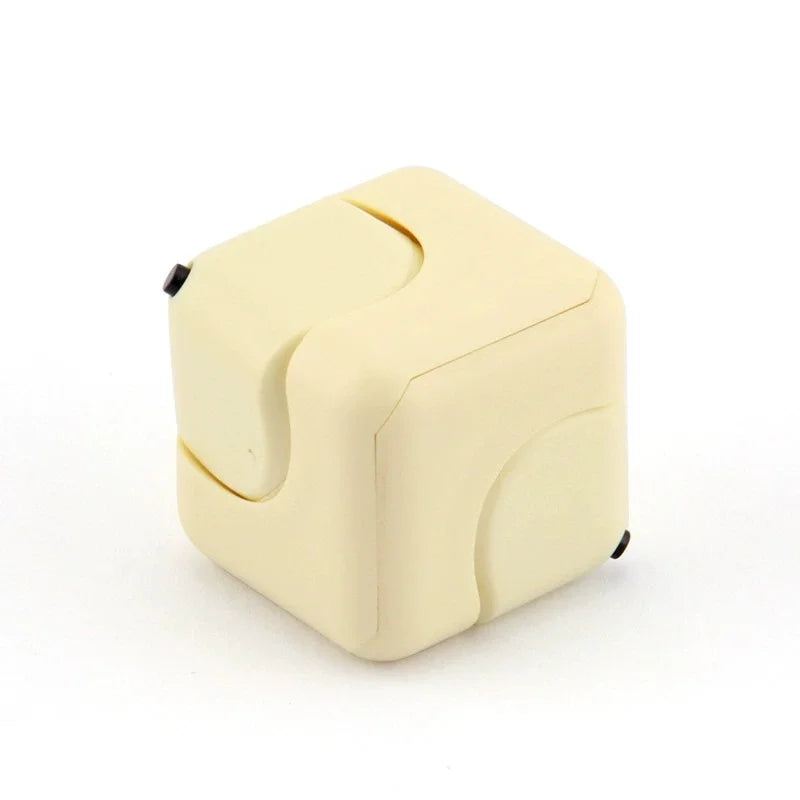 Fidget Spinner Stress Relief Magic Cube Intelligence Finger Toy, Square Wind Dice Block Mini, Educational Handheld Puzzle Game Peaceful Pleasures Health and Wellness YELLOW
