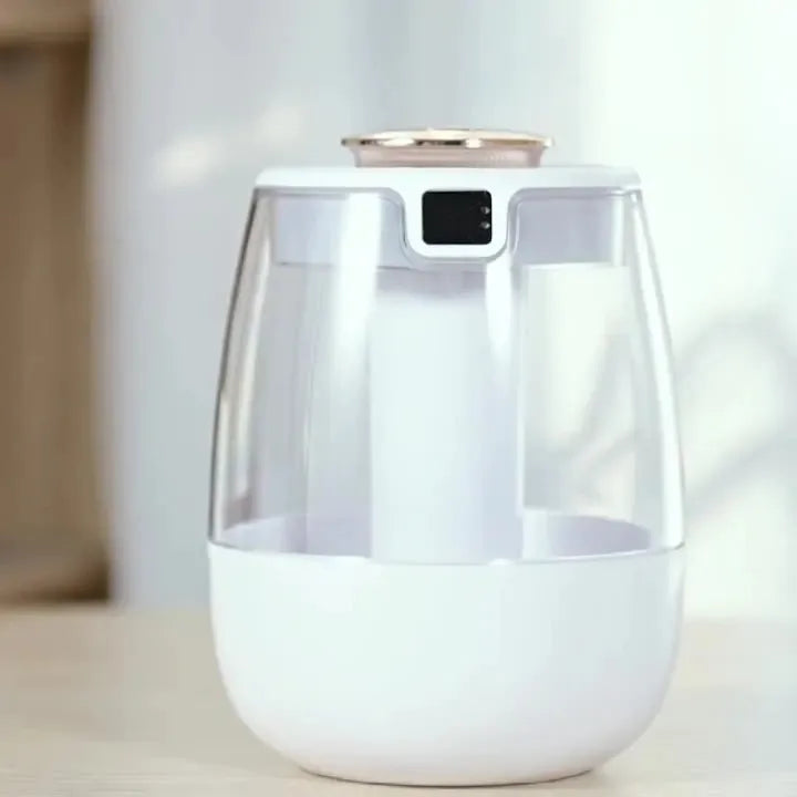 Portable Double Spray Humidifier with Aroma Diffuser USB Powered LED Light Mist Maker for Home Office Use Peaceful Pleasures Health and Wellness WHITE