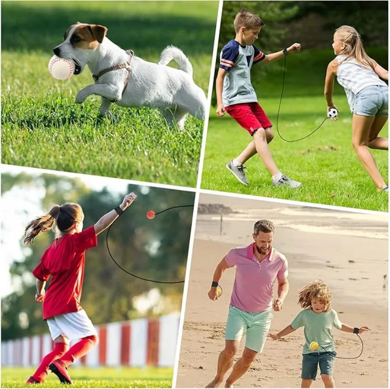 Elastic Wrist Swing Ball Toy | PU Rubber Rebound Ball w/ Strap