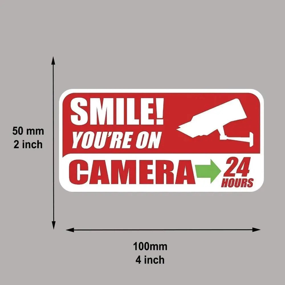 4 Pcs 100mm You're On Camera Stickers Security Warning Window Decal Peaceful Pleasures Health and Wellness