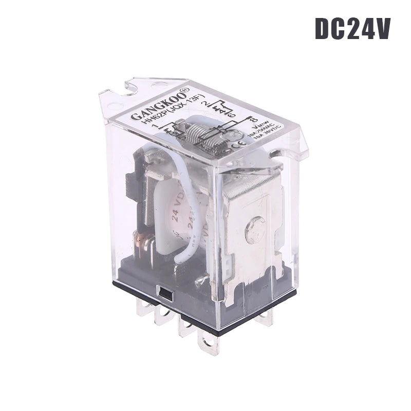 JQX-13F HH62P High Power Relay Coil General DPDT Micro Mini Electromagnetic Relay Switch With Socket Base AC220V DC12V24V Peaceful Pleasures Health and Wellness DC24V