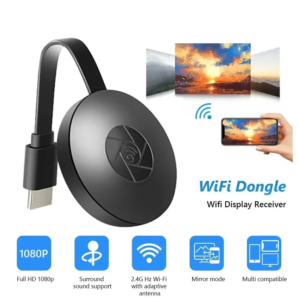 Wireless HDMI Screen Mirroring Dongle – 1080P WiFi for Phone & TV