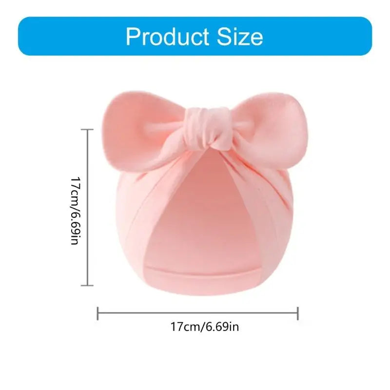 3-Pack Newborn Baby Bowknot Hats – Soft Cotton Infant Caps
