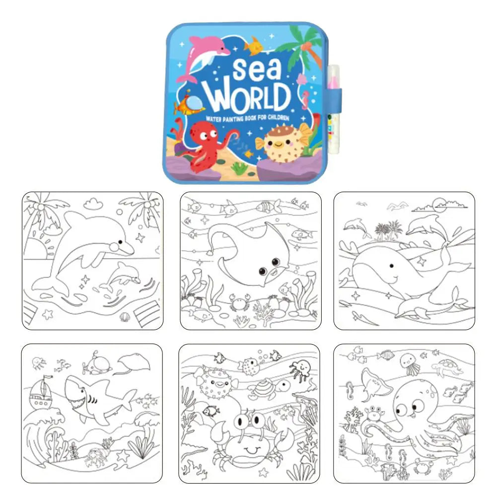 Magic Water Drawing Book for Kids – Reusable Coloring Book