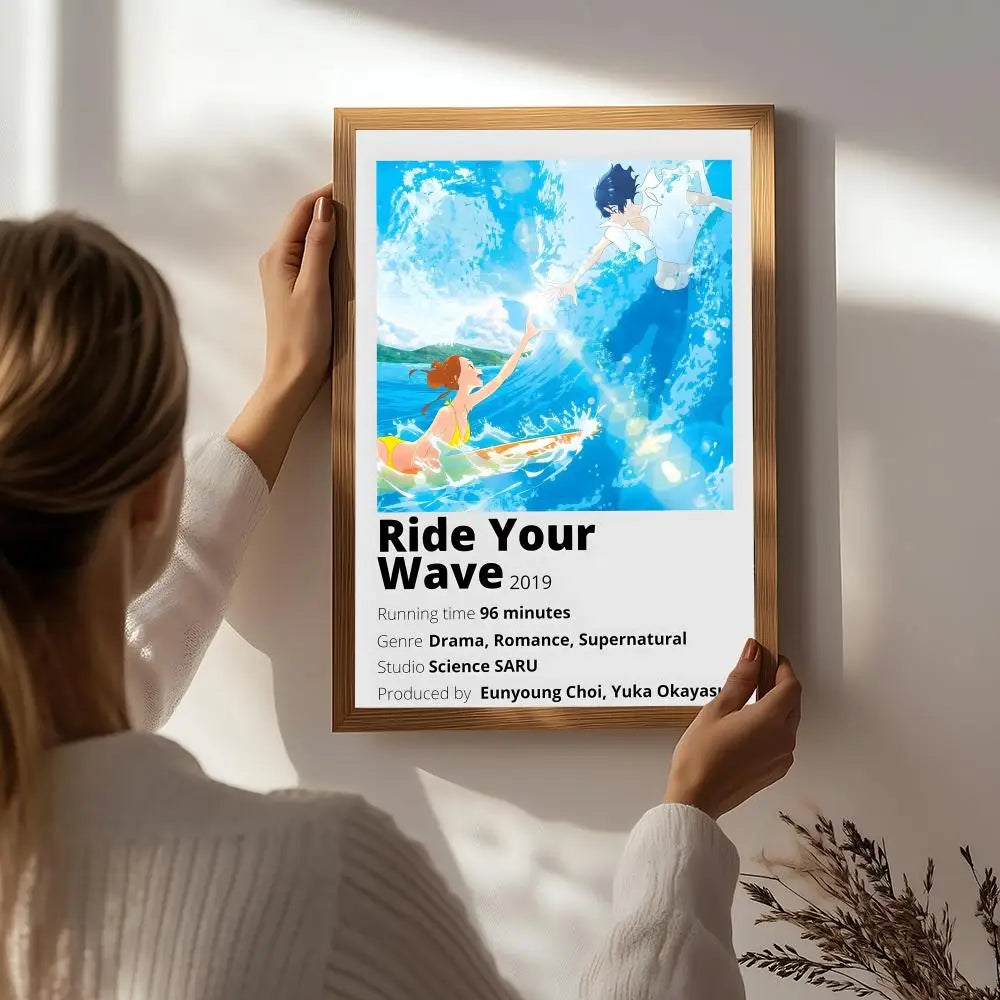 Anime R-Ride Your Wave Poster HD Self Adhesive Waterproof Wall Art Ideal for Home Office Dorm Bedroom Great Gift Peaceful Pleasures Health and Wellness White2 50X70cmNoframe