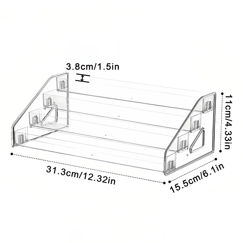 Clear Acrylic Nail Polish Display Stand Multi-layer Plastic Storage Rack UV Gel Shelf Quick Install Cosmetic Manicure Storage Peaceful Pleasures Health and Wellness 4 layers