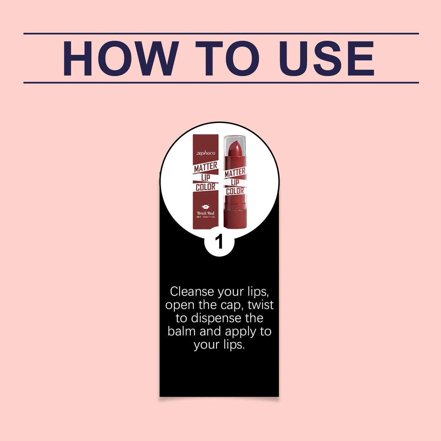 Zephoco Brick Red Moisturizing Lipstick | Non-Transfer, Hydrating