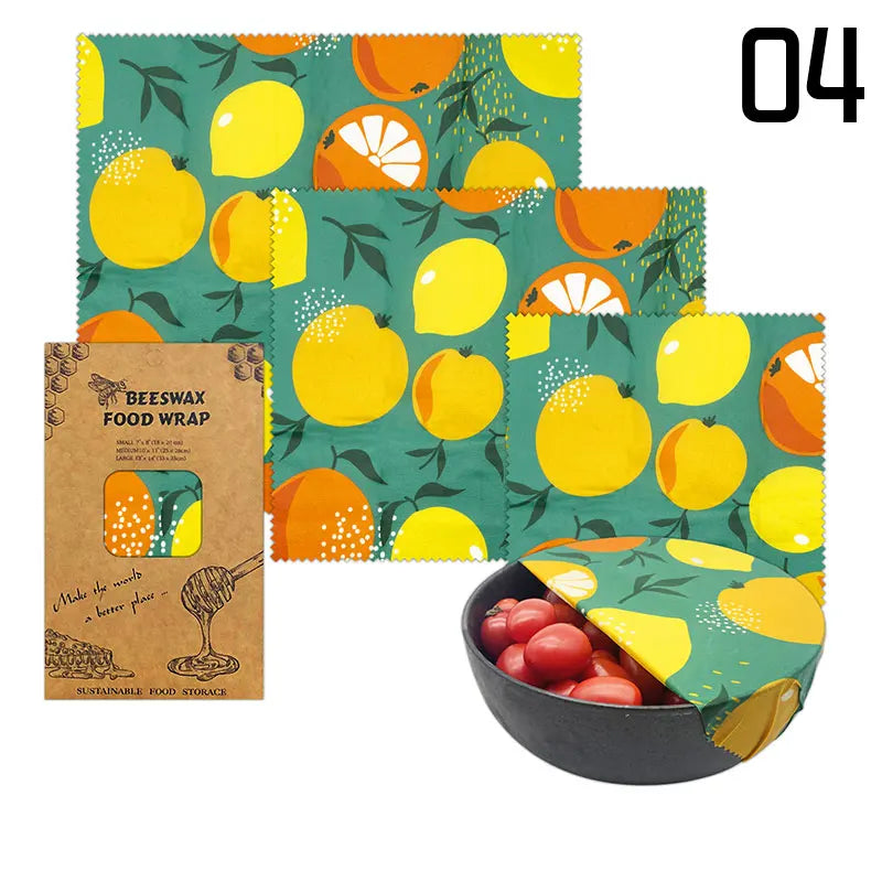 Organic Beeswax Food Wraps | Reusable Eco-Friendly Set of 3