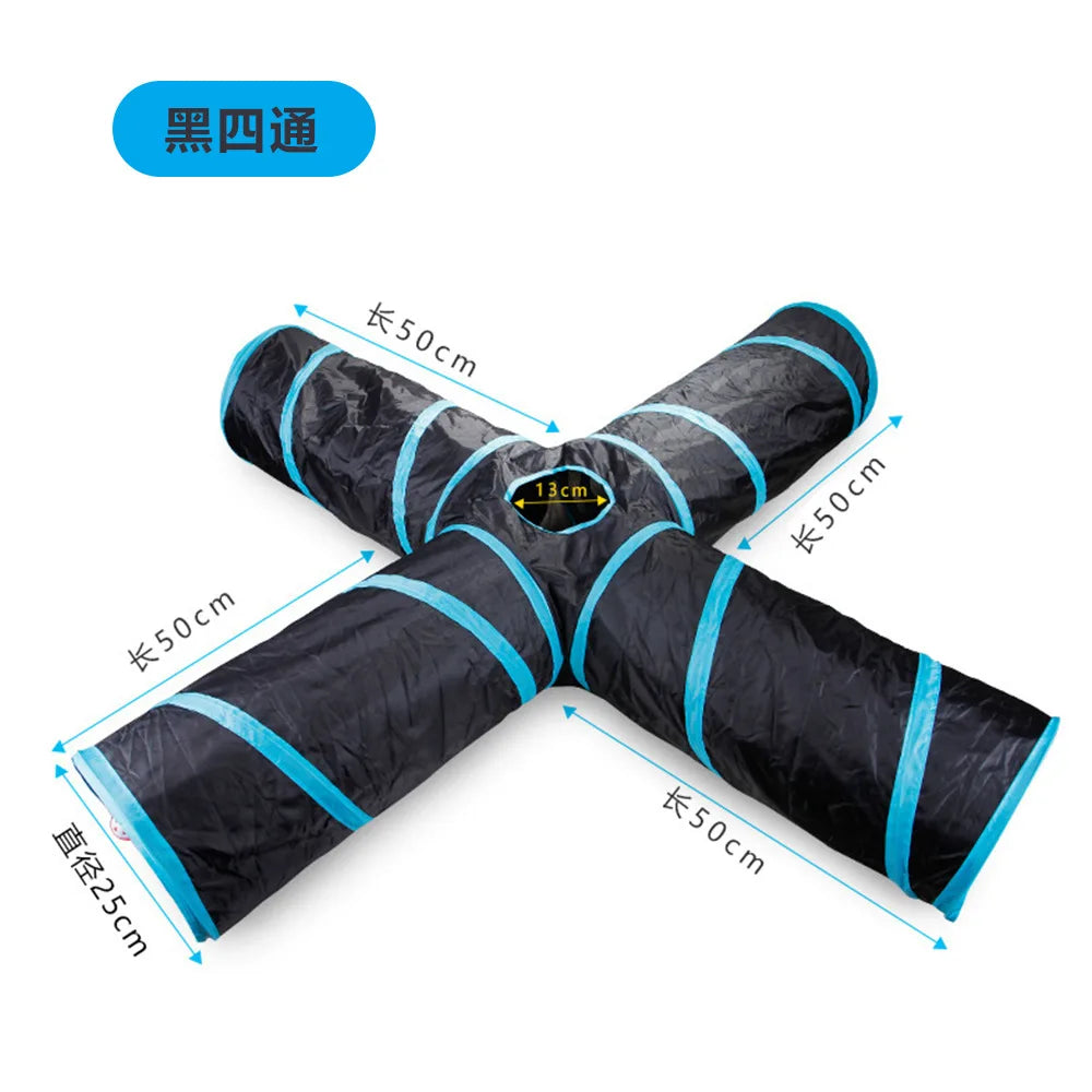 Cat Tunnel Tube Kitty Bored Pet Toys Peek Hole Toy