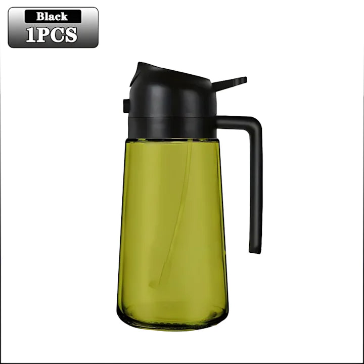 2-in-1 Dark Glass Olive Oil Sprayer & Dispenser – 500ml
