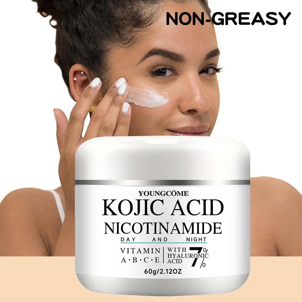 Day & Night Facial Cream with Kojic Acid, Niacinamide, Vitamins A/B/C/E and Hyaluronic Acid - Daily Hydrating & Nourishing Skinc Peaceful Pleasures Health and Wellness