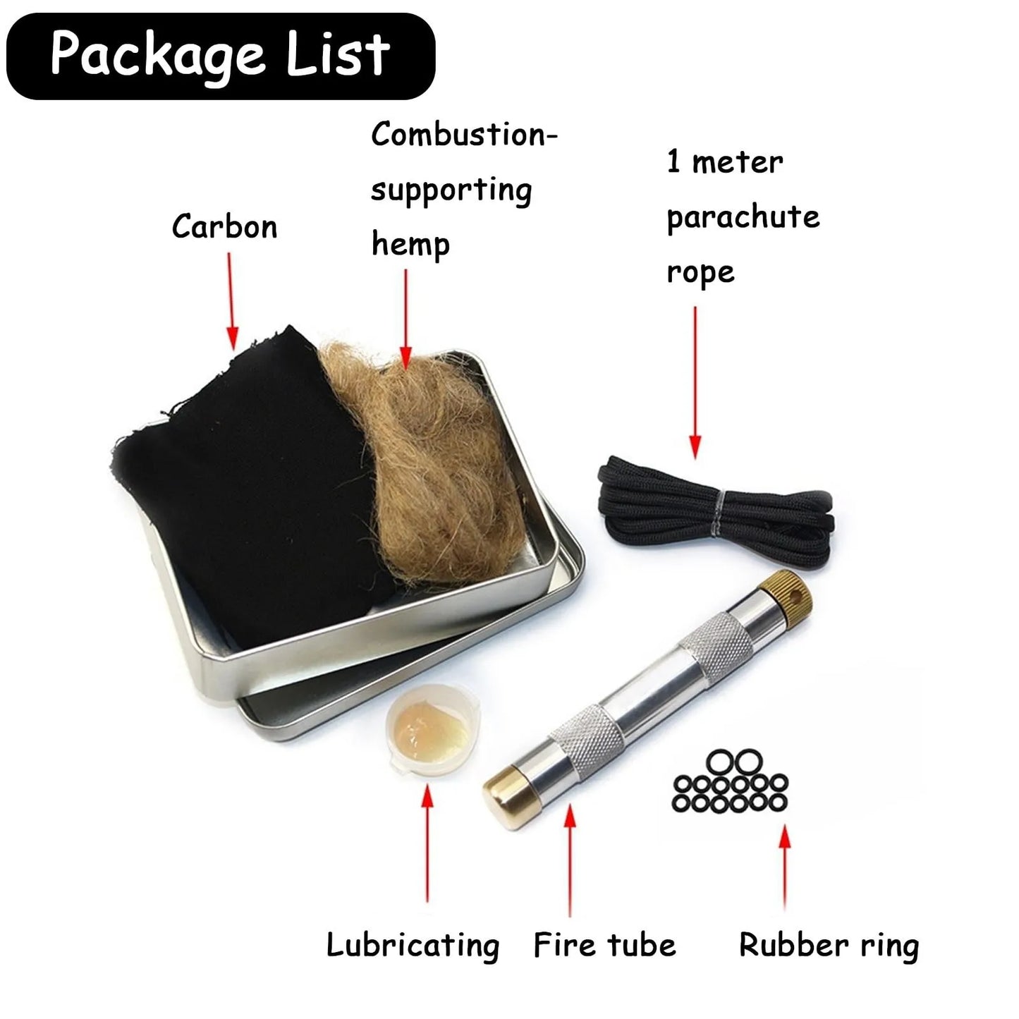 Brass Fire Piston Kit – Air Compression Fire Starter Tool Survival Fire Starter Peaceful Pleasures Health and Wellness