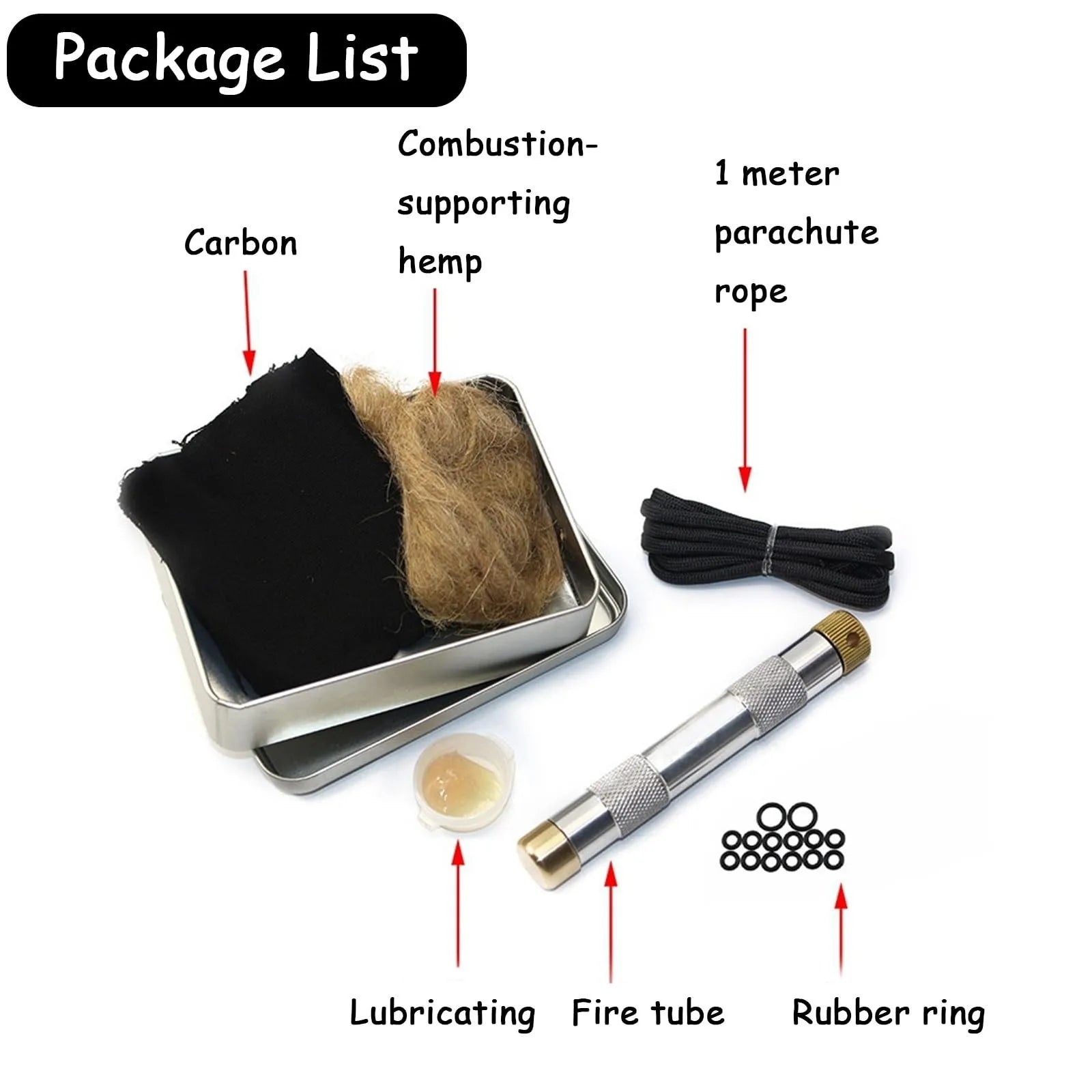 Brass Fire Piston Kit – Air Compression Fire Starter Tool Survival Fire Starter Peaceful Pleasures Health and Wellness