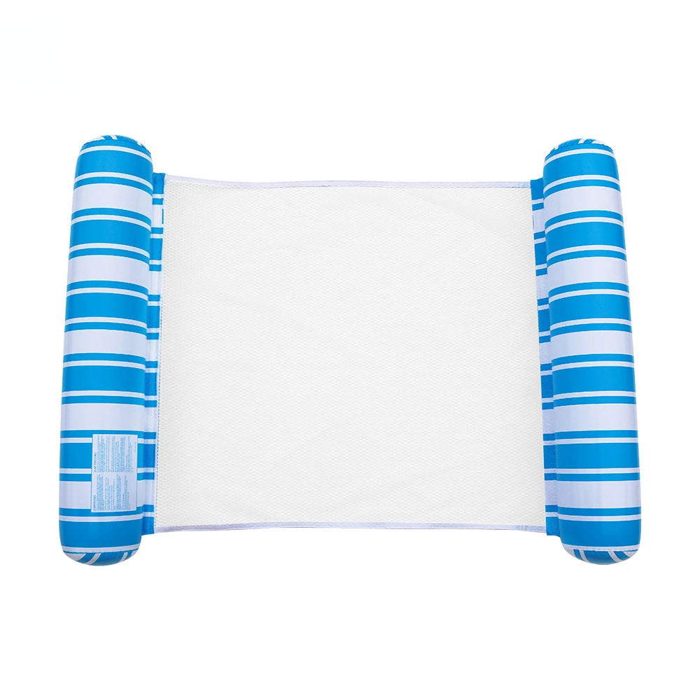 Inflatable Pool Float Hammock Chair – PVC Striped, 4 Colors