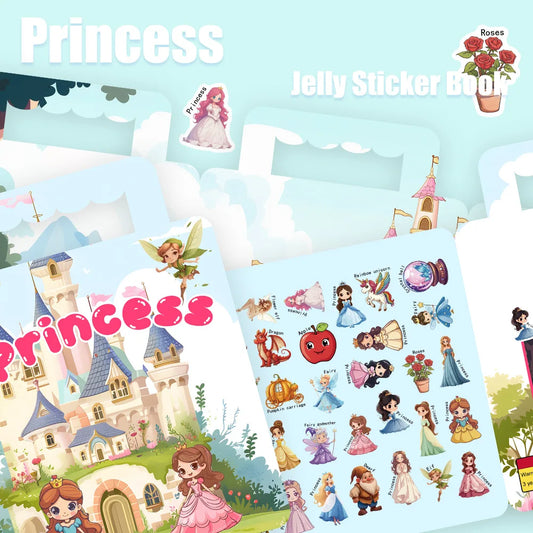Bview Art Reusable Princess Sticker Book Girls No-cut DIY Early Peaceful Pleasures Health and Wellness princess