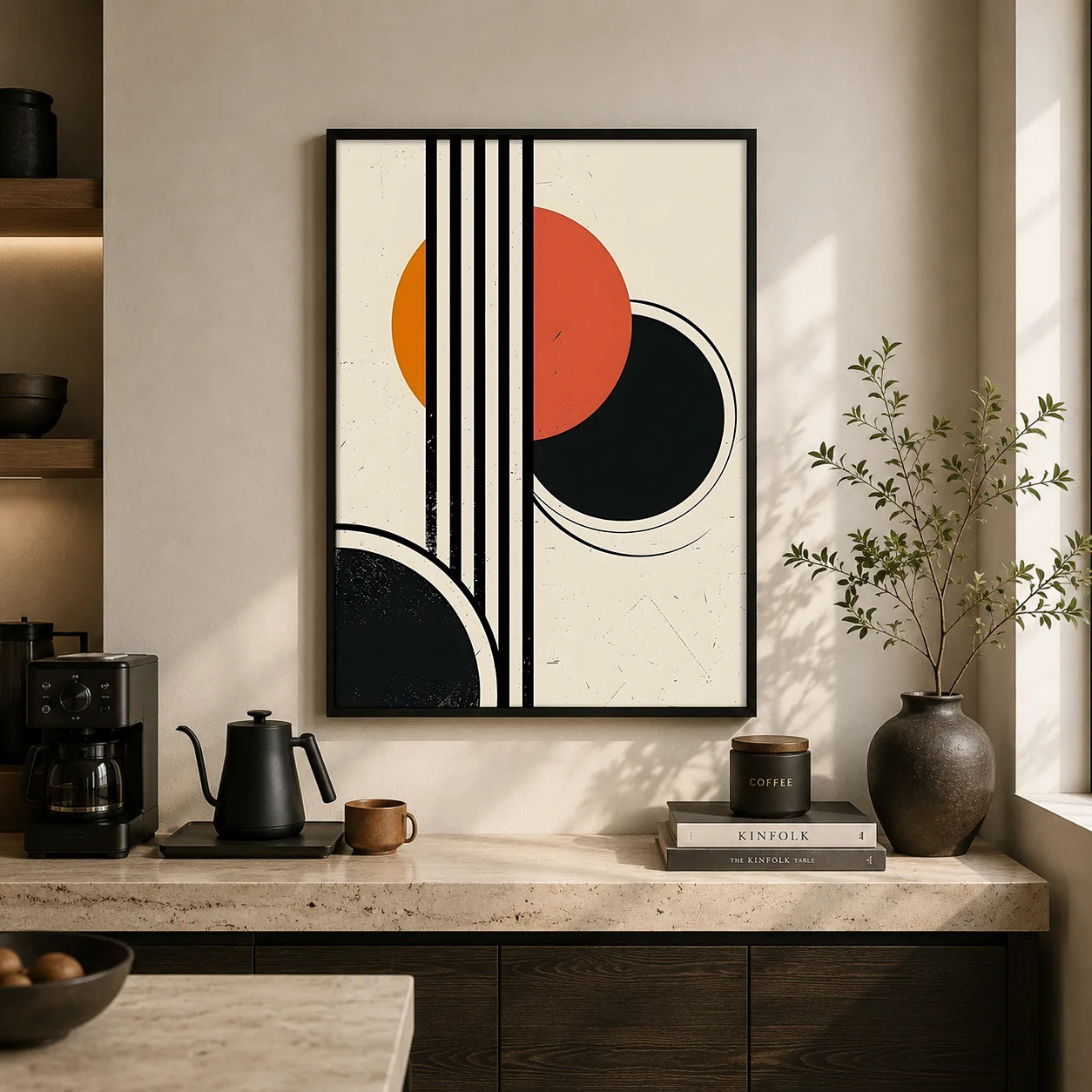 Abstract Geometric Minimalist Canvas Wall Art | Modern Poster Canvas Wall Art Print Peaceful Pleasures Health and Wellness
