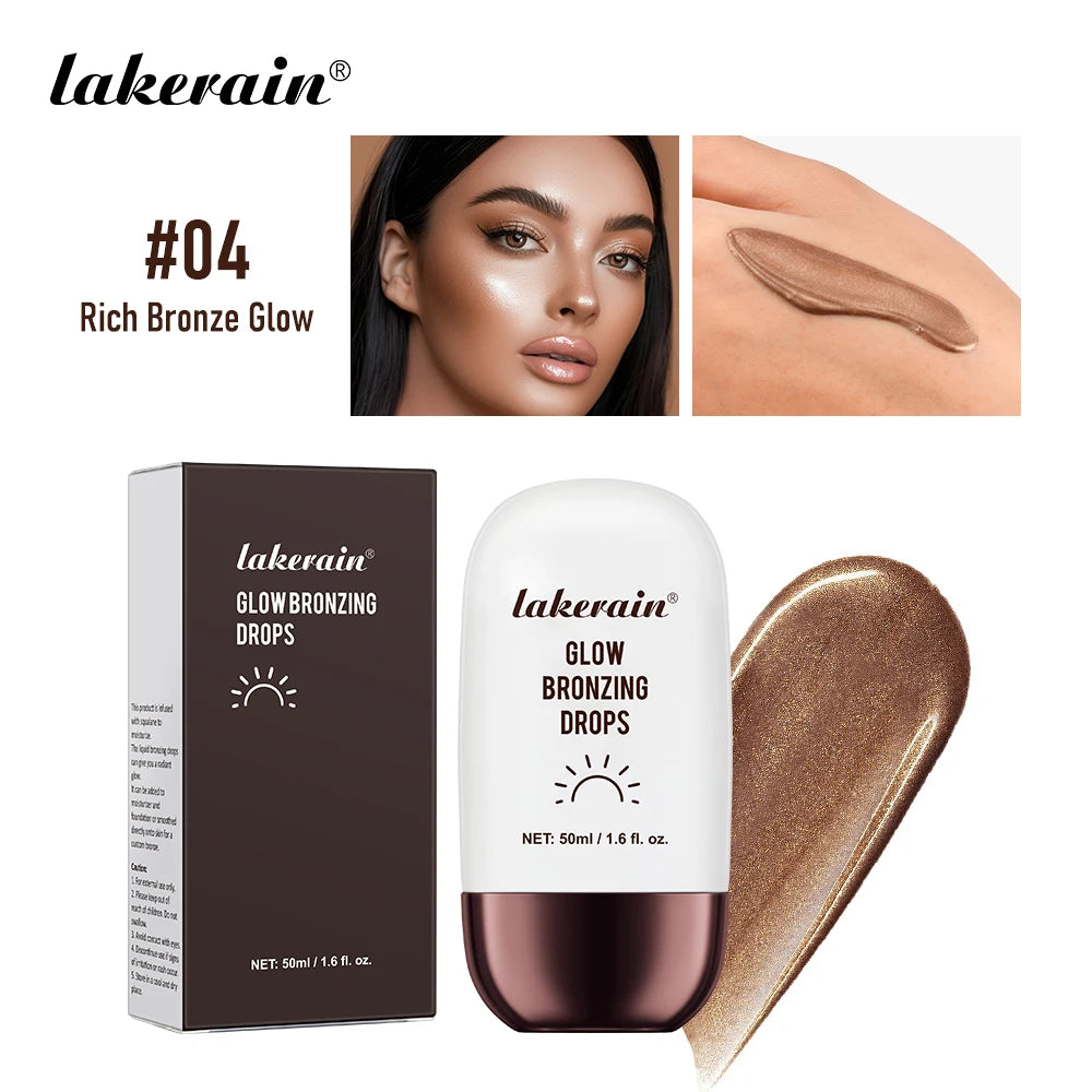 Bronzer Highlighter Drops Brightening Complexion And Contouring Facial Highlighter Mix Foundation Or Moisturizer Makeup Primer Peaceful Pleasures Health and Wellness 04 Rich Bronze Glow