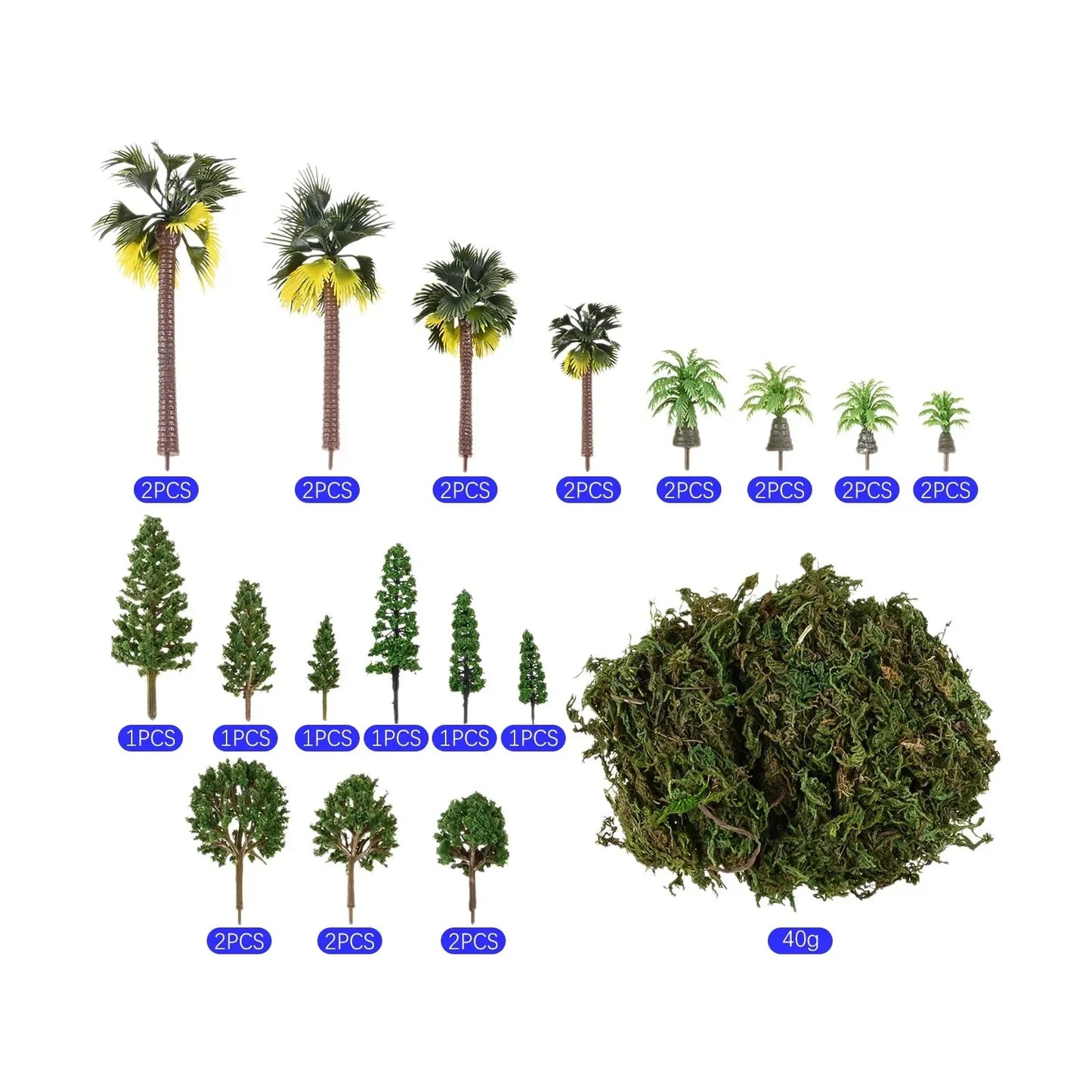 28Pcs Miniature Craft Trees Set – DIY Diorama & Model Landscape