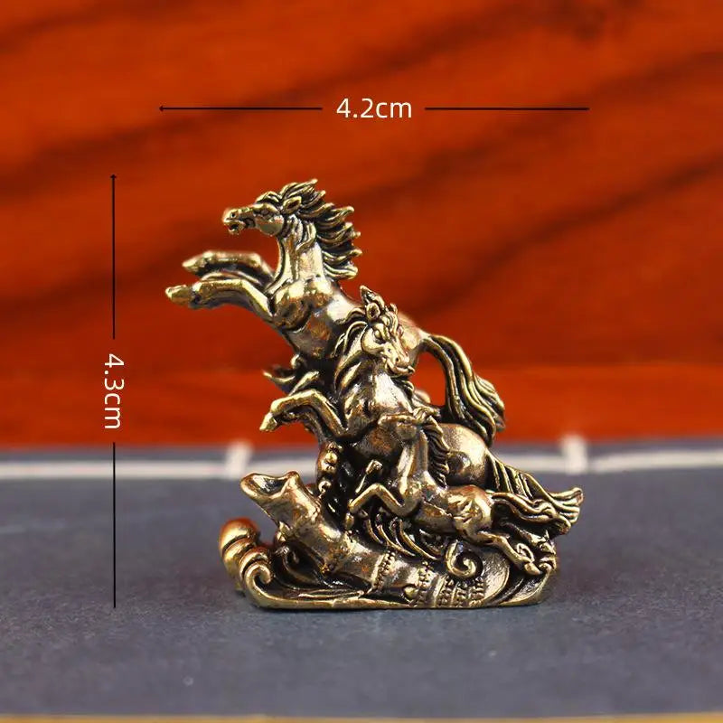 Feng Shui Brass Galloping Horse Statue | Wealth & Success Decor