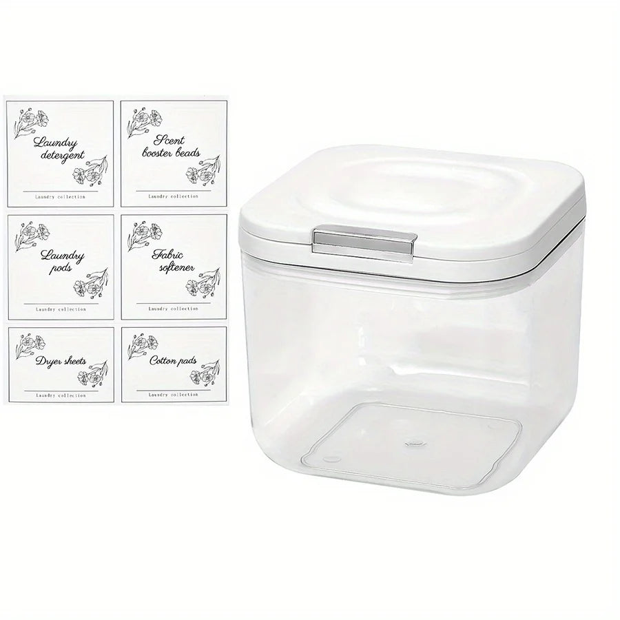Laundry Pod Holder with Lid – Sealed Auto Pop-Up Large Capacity Organizer Box