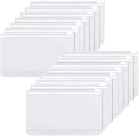 A6 6-Hole Zipper Binder Pockets – Waterproof PVC Budget Envelopes Binder Zipper Pocket Oasis Select