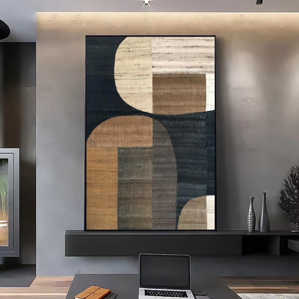 Abstract Retro Black Geometry Poster | HD Waterproof Wall Art Wall Art Poster Peaceful Pleasures Health and Wellness z5 30X40cmNoframe