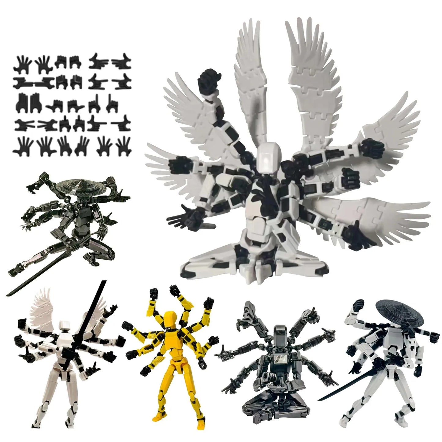 13 Action Figure Model Robotic Full Body Cartoon Character Figure Desktop Decorations 3D Printed Movable Shapeshift Robot Peaceful Pleasures Health and Wellness