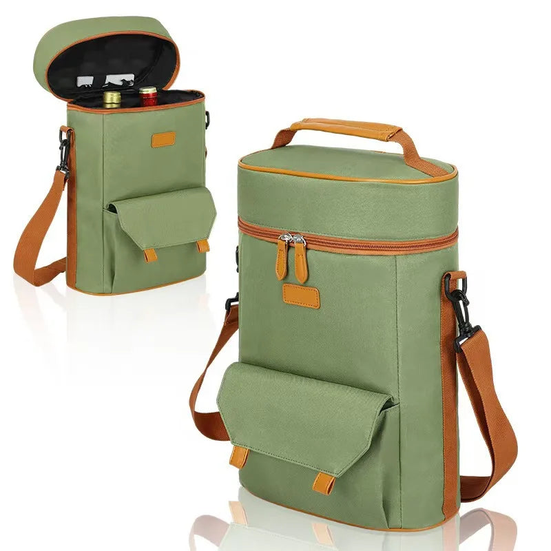 Hot Insulated Red Wine Bag Portable Messenger Cooler Bag for Outdoor Picnic Wine Preservation Thermal Wine Carrier Peaceful Pleasures Health and Wellness