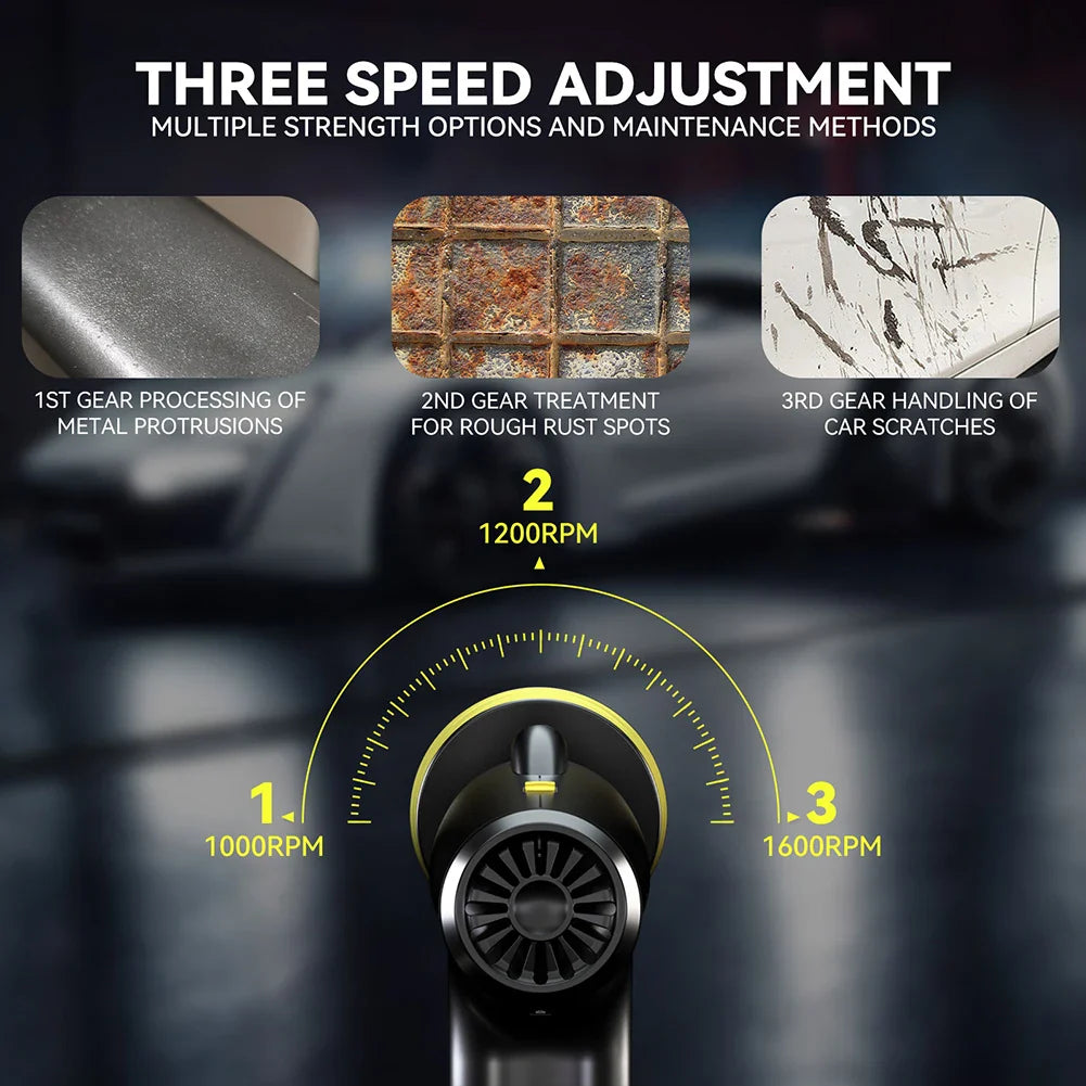 Cordless Car Polisher – 3-Speed Wireless Waxing & Buffing Tool