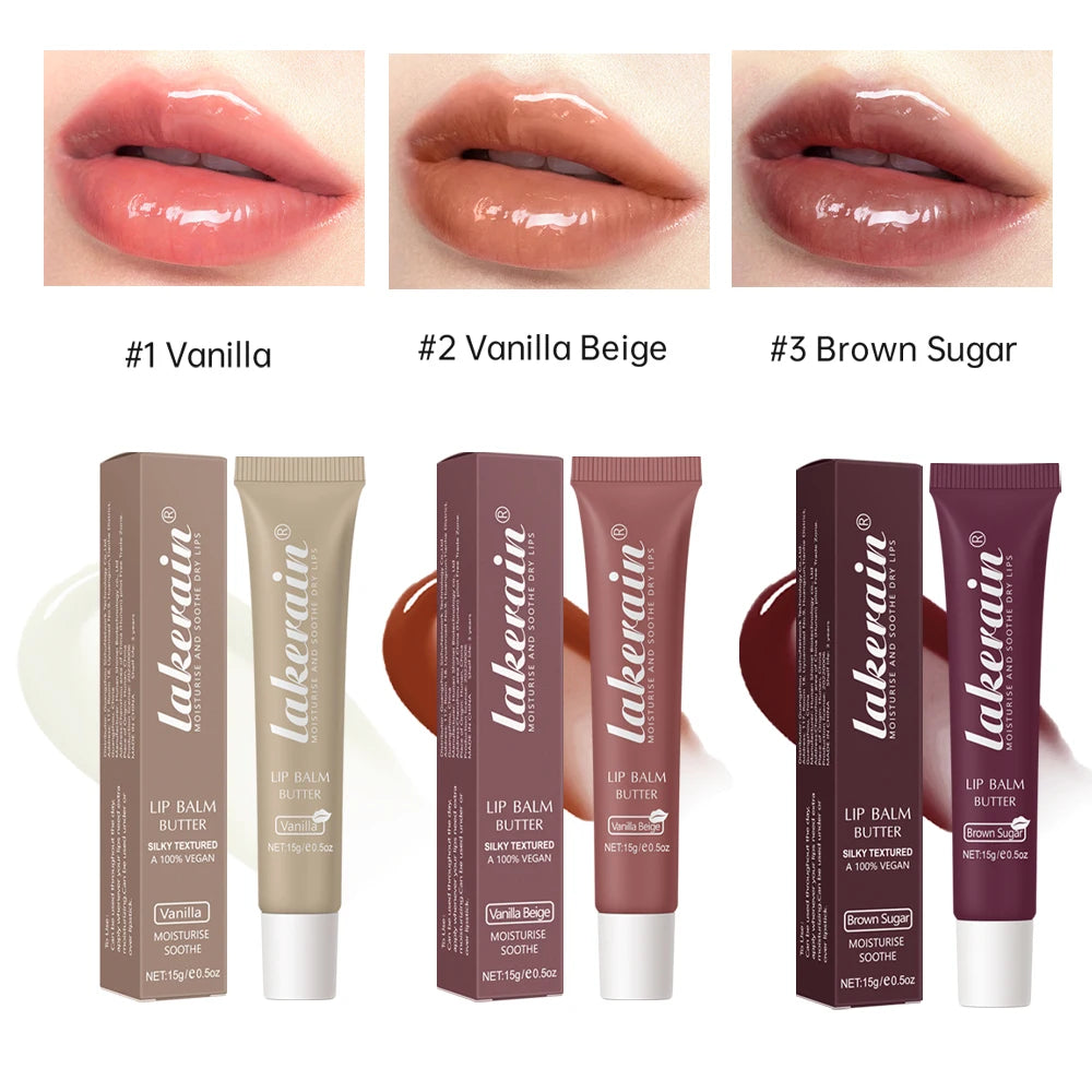 3pcs/Kit Butter Moisturizing Lip Gloss Oil Jelly Lipgloss Liquid Lipstick Lip Tint Brown Sugar Crystal Lip Balm Peaceful Pleasures Health and Wellness 123