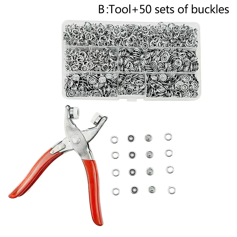 Metal Snap Fastener Kit with Pliers Press Tool for Sewing Snap Fastener Kit Peaceful Pleasures Health and Wellness B